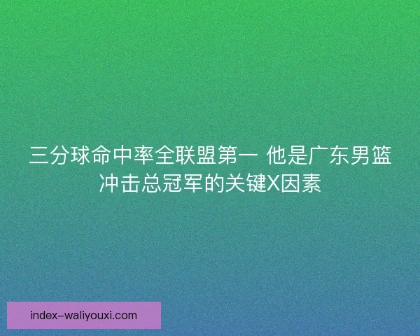 三分球命中率全联盟第一 他是广东男篮冲击总冠军的关键X因素